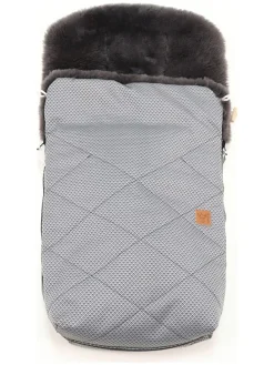Lammfell-Fußsack "Natura Graphit" in Anthrazit - (L)85 x (B)45 cm