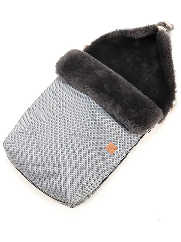 Lammfell-Fußsack "Natura Graphit" in Anthrazit - (L)85 x (B)45 cm