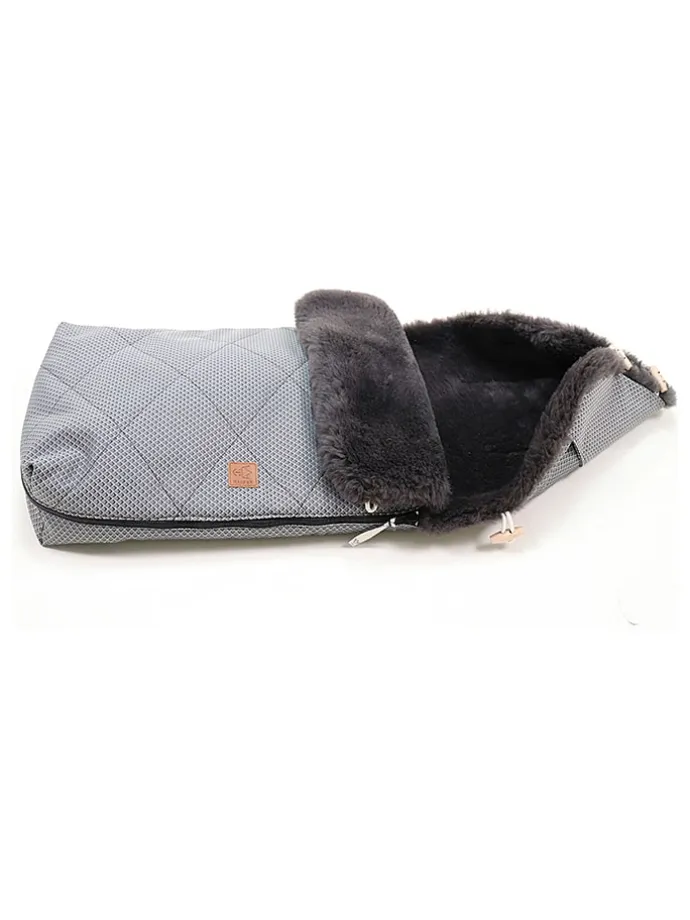 Lammfell-Fußsack "Natura Graphit" in Anthrazit - (L)85 x (B)45 cm