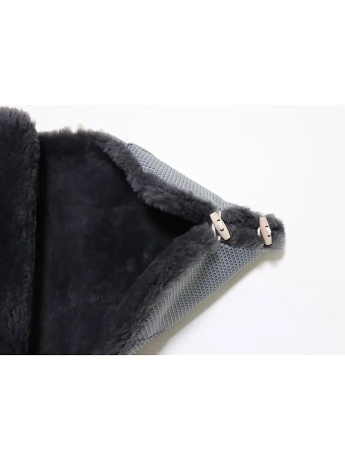 Lammfell-Fußsack "Natura Graphit" in Anthrazit - (L)85 x (B)45 cm