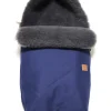 Lammfell-Fußsack "Natura Graphit" in Dunkelblau - (L)85 x (B)45 cm