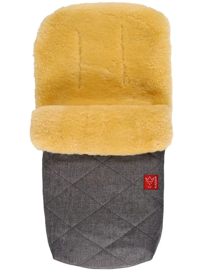Lammfell-Fußsack "Natura" in Grau - (L)85 x (B)45 cm