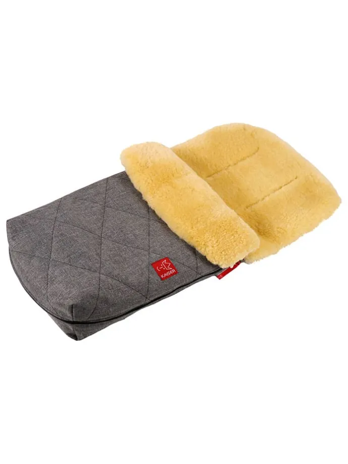 Lammfell-Fußsack "Natura" in Grau - (L)85 x (B)45 cm
