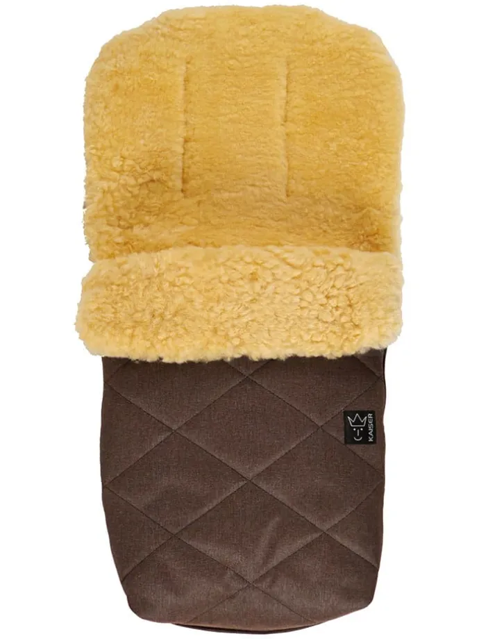 Lammfell-Fußsack "Natura" in Braun - (L)85 x (B)45 cm