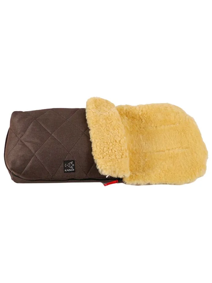 Lammfell-Fußsack "Natura" in Braun - (L)85 x (B)45 cm