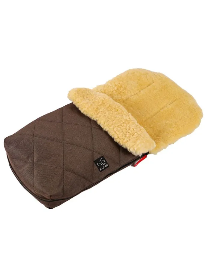 Lammfell-Fußsack "Natura" in Braun - (L)85 x (B)45 cm