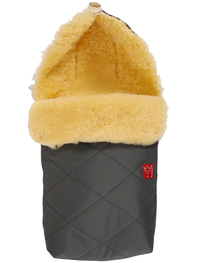 Lammfell-Fußsack "Natura" in Anthrazit - (L)85 x (B)45 cm