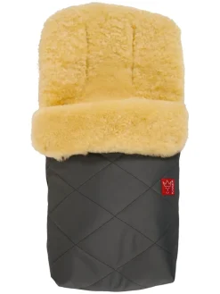 Lammfell-Fußsack "Natura" in Anthrazit - (L)85 x (B)45 cm