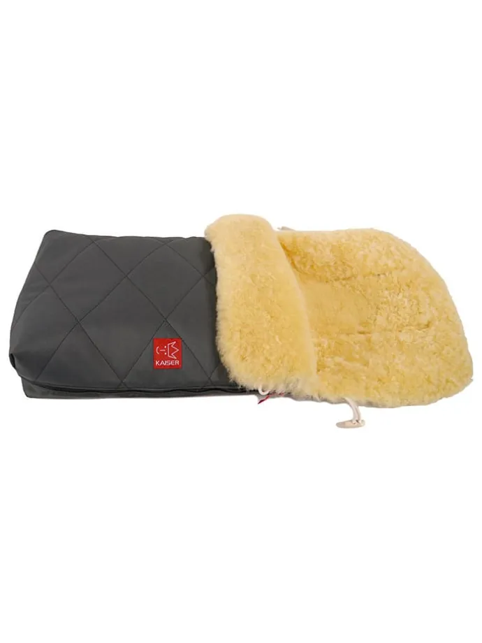Lammfell-Fußsack "Natura" in Anthrazit - (L)85 x (B)45 cm