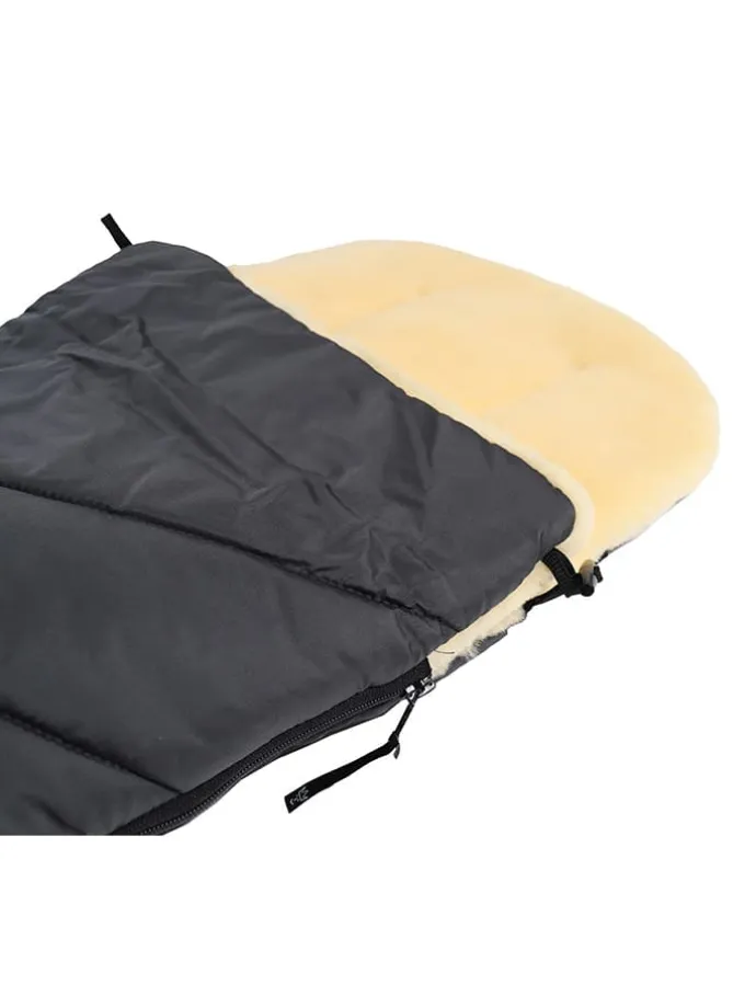 Lammfell-Fußsack "Polar" in Anthrazit - (L)85 x (B)43 cm