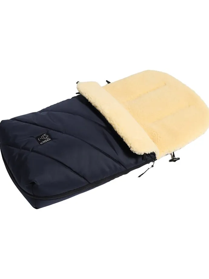 Lammfell-Fußsack "Polar" in Dunkelblau - (L)85 x (B)43 cm
