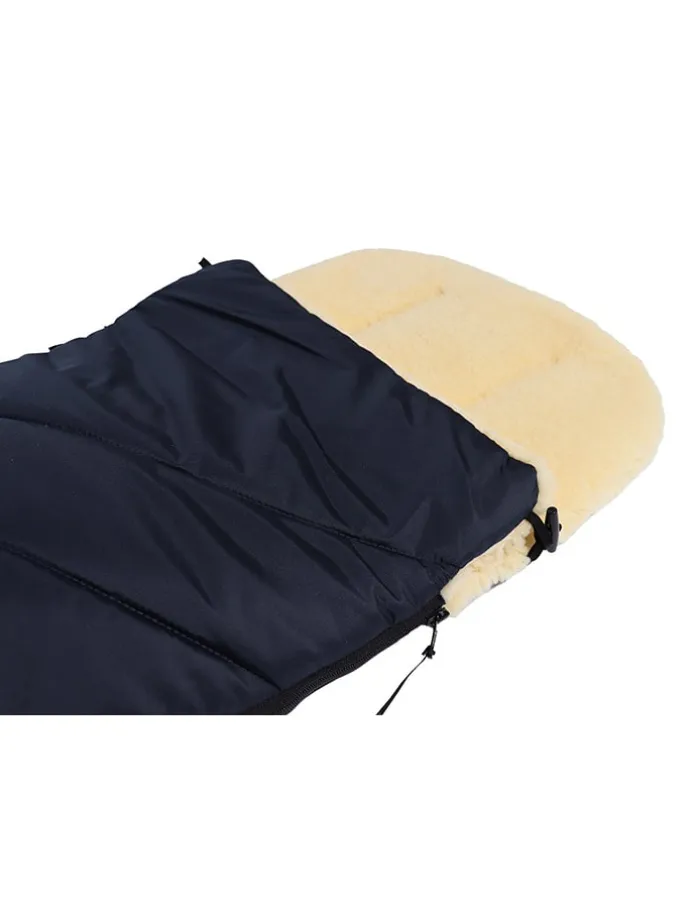 Lammfell-Fußsack "Polar" in Dunkelblau - (L)85 x (B)43 cm