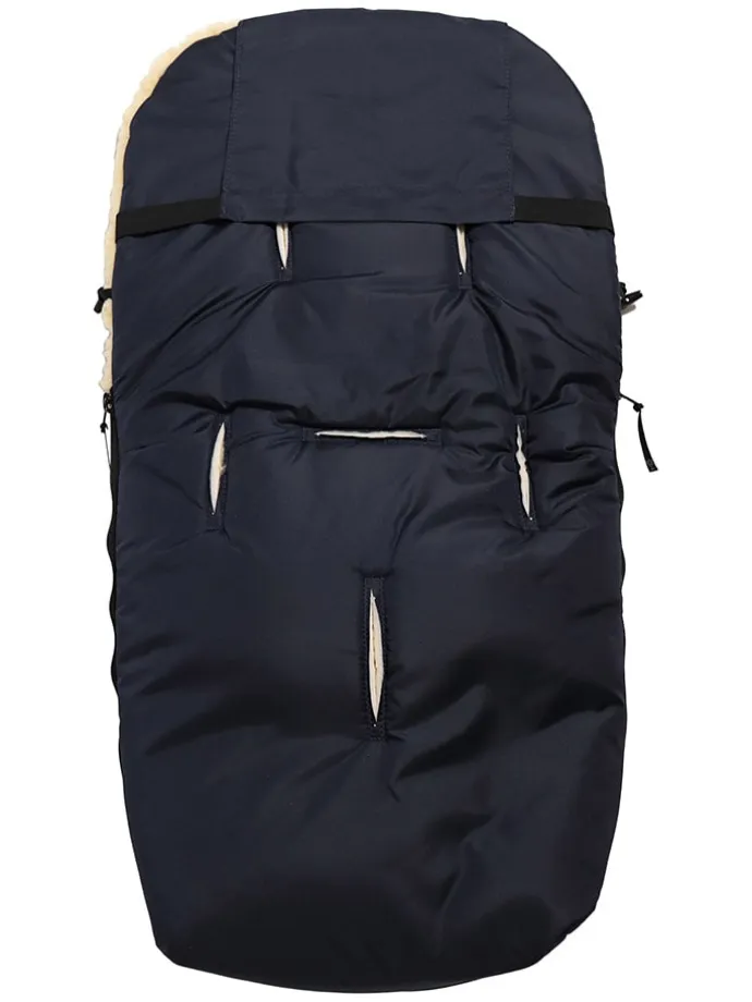 Lammfell-Fußsack "Polar" in Dunkelblau - (L)85 x (B)43 cm