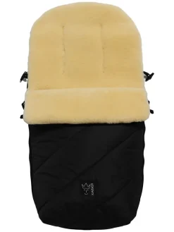 Lammfell-Fußsack "Polar" in Schwarz - (L)85 x (B)43 cm