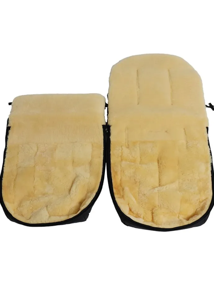 Lammfell-Fußsack "Polar" in Schwarz - (L)85 x (B)43 cm
