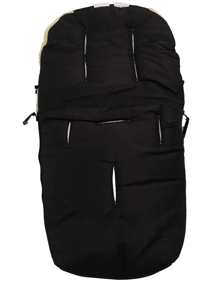 Lammfell-Fußsack "Polar" in Schwarz - (L)85 x (B)43 cm