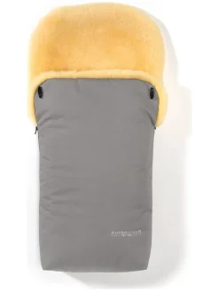 Lammfell-Fußsack "Putzi" in Grau - (L)90 x (B)34 cm