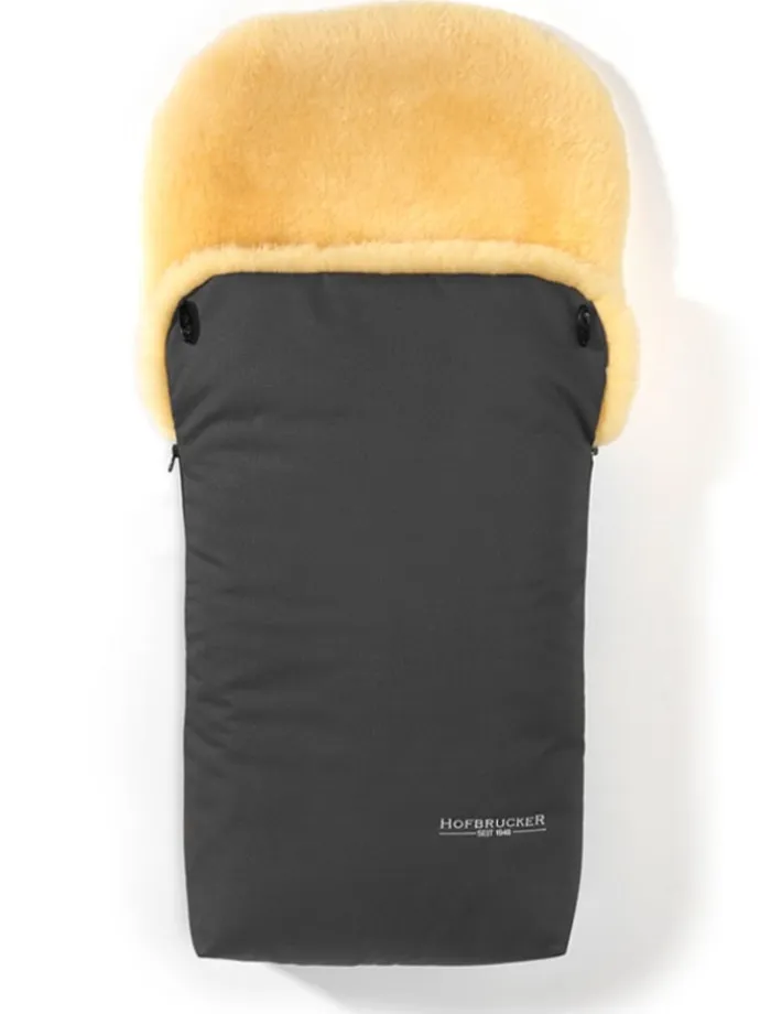 Lammfell-Fußsack "Putzi" in Grau - (L)90 x (B)34 cm