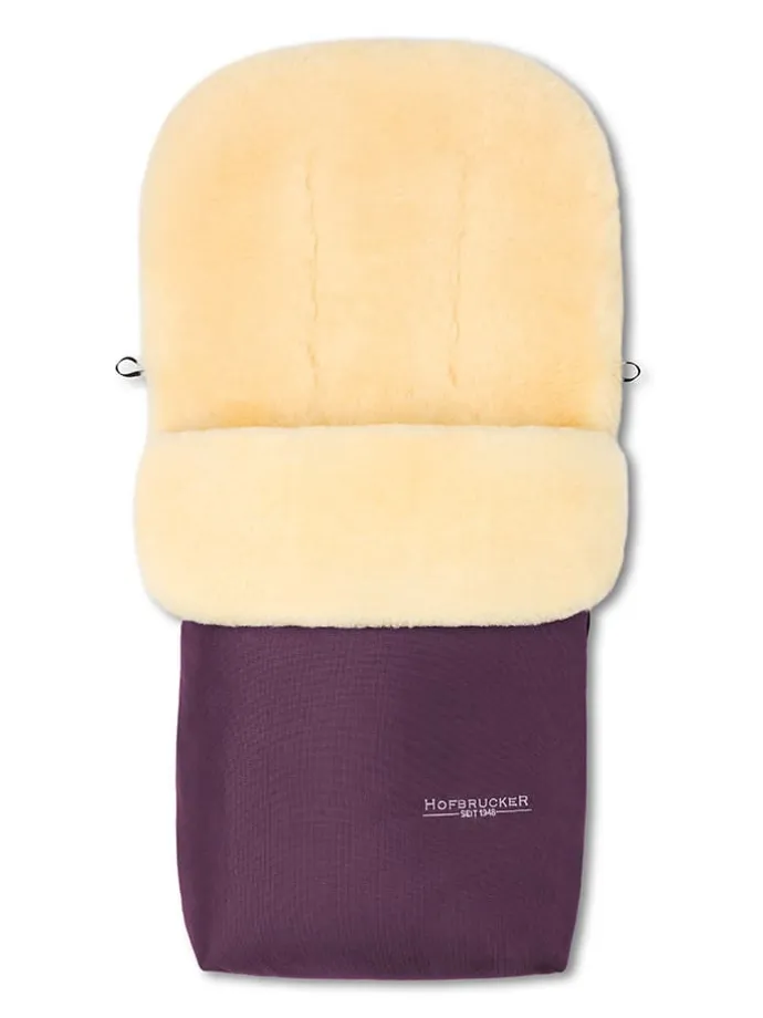 Lammfell-Fußsack "Putzi" in Lila - (L)90 x (B)34