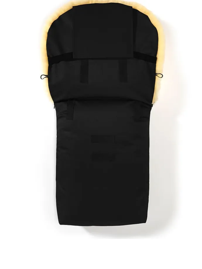 Lammfell-Fußsack "Putzi" in Schwarz - (L)90 x (B)34 cm