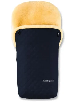 Lammfell-Fußsack "Putzi Limited Edition" in Dunkelblau - (L)90 x (B)34 cm