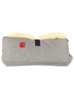 Lammfell-Handwärmer "Big Double" in Grau - (L)45 x (B)22 cm