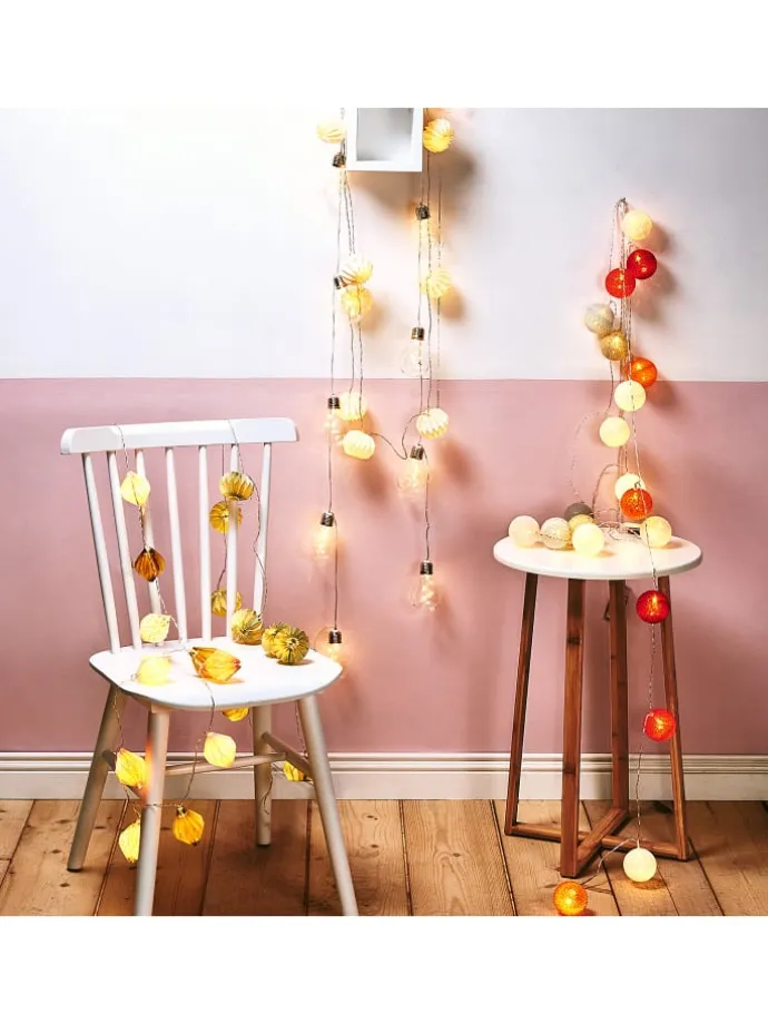Lampions-Lichterkette HANAMI LED 6er-Set in Weiß