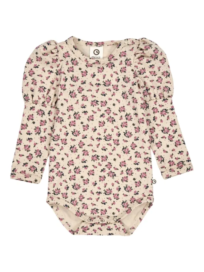 Langarmbody in Oak/ Nostalgia rose/ Deep green