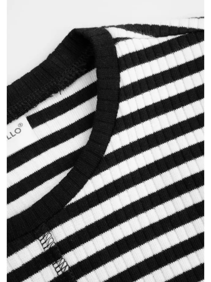 Langarm-Rippstrick-T-Shirt in bunt