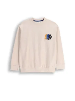 Langarmshirt aus Baumwolle in beige