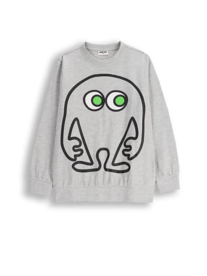 Langarmshirt in grau