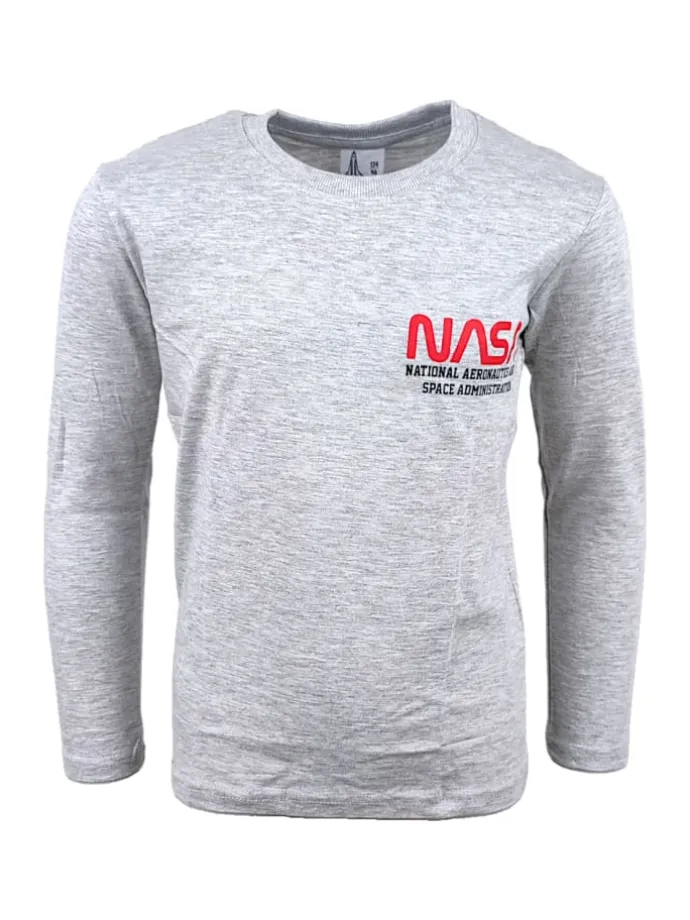 Langarmshirt NASA in Grau