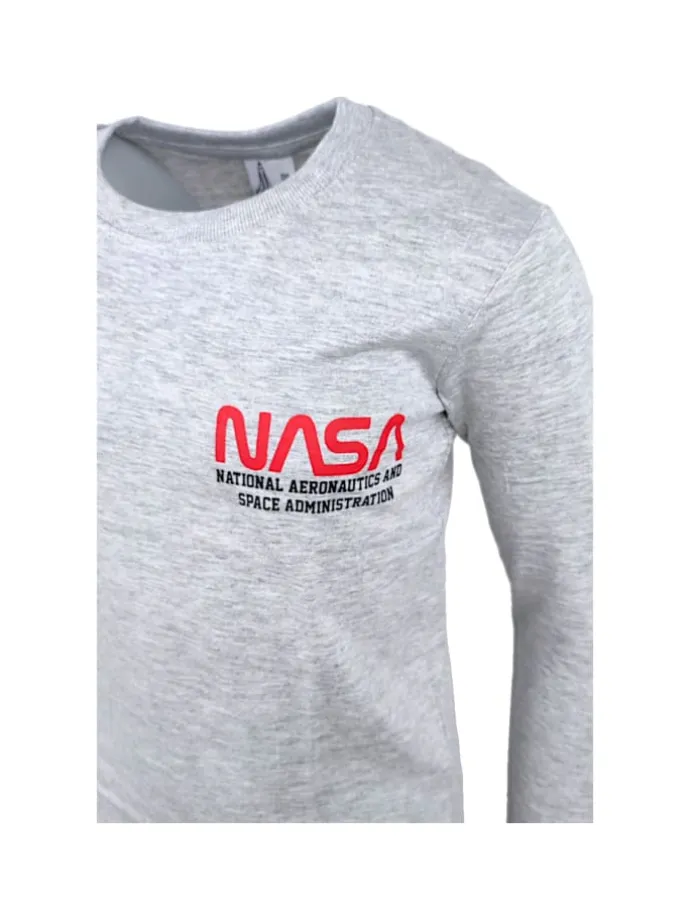 Langarmshirt NASA in Grau