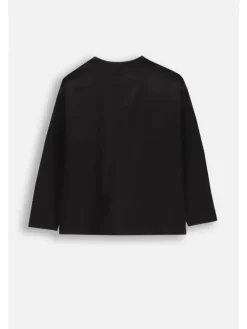 Langarm-T-Shirt in schwarz