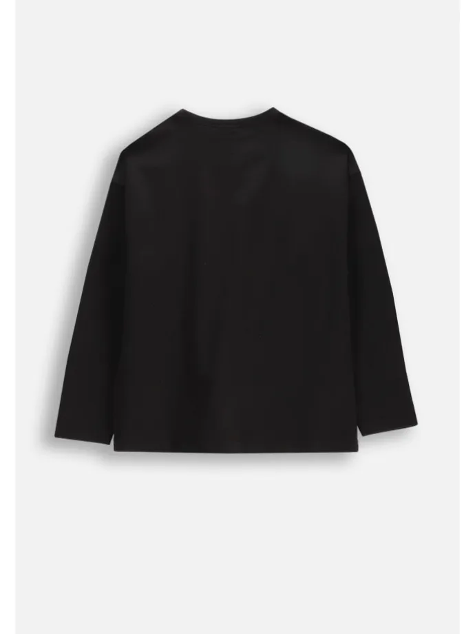 Langarm-T-Shirt in schwarz