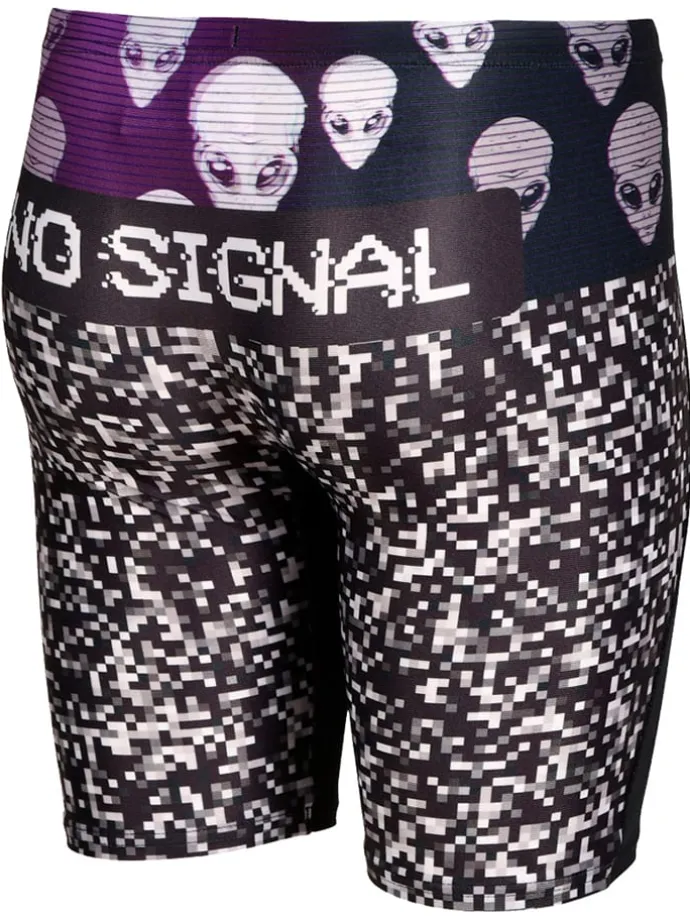 Lange Badehose in Schwarz/ Lila