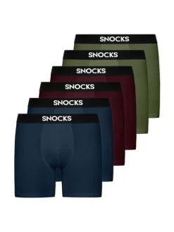 Lange Boxershorts 6 Stück in Mix (Rot/Olive/Blau)