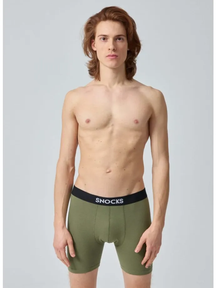 Lange Boxershorts 6 Stück in Mix (Rot/Olive/Blau)