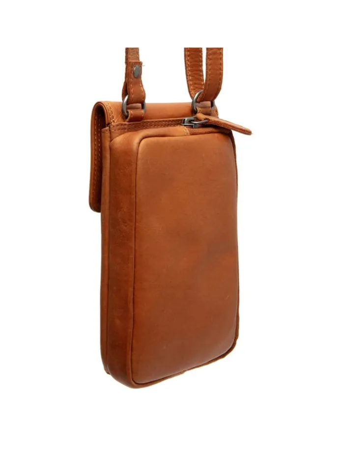 Langley Handytasche Leder 11 cm in cognac
