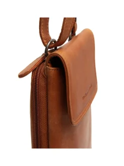 Langley Handytasche Leder 11 cm in cognac