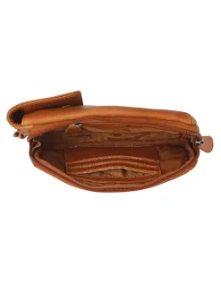 Langley Handytasche Leder 11 cm in cognac