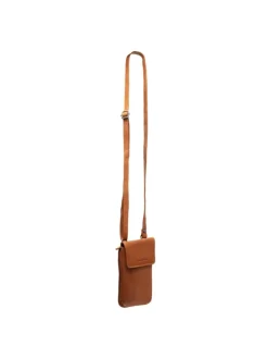 Langley Handytasche Leder 11 cm in cognac