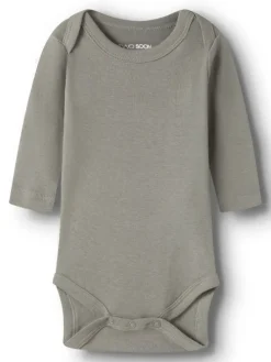 Langärmeliger Body in Olive Night