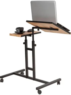 Laptoptisch "Glen" in Schwarz/ Natur - (B)67 x (H)87 x (T)45,5 cm
