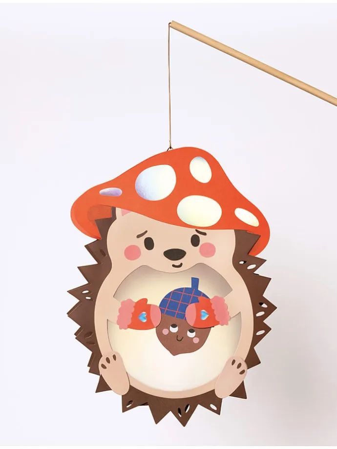 Laternen-Bastelset "Hedgehog" in Beige/ Braun/ Rot - ab 5 Jahren