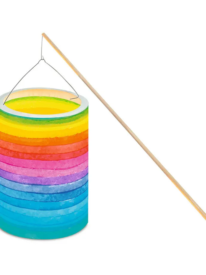 Laternen-Bastelset "Regenbogen Streifen" in Bunt