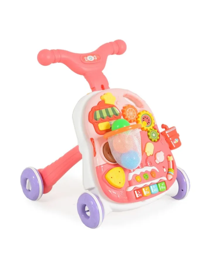 Lauflernwagen 2 in 1 Korb in rosa