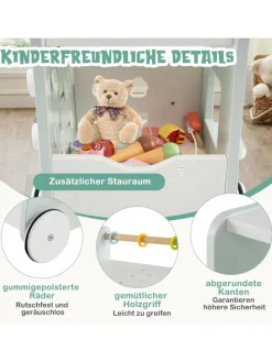 Lauflernwagen Holz Höhenverstellbar mit Aktivitätszentrum in Grün