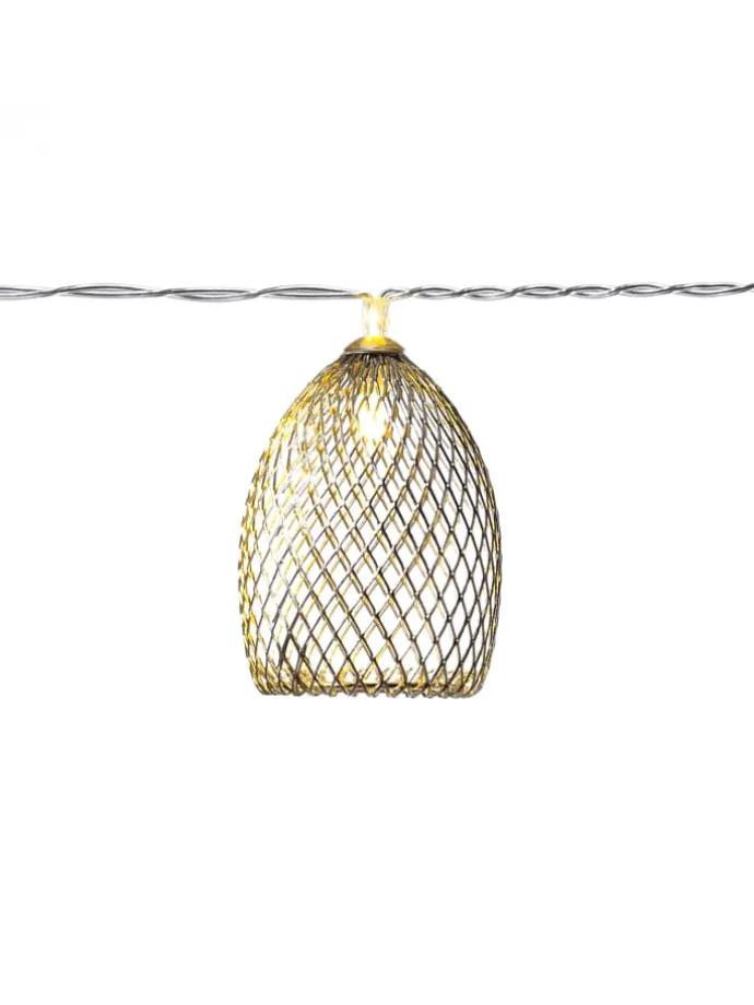 LED Deko Lichterkette Glamour 10 Lampenschirme L: 1,8m in silber