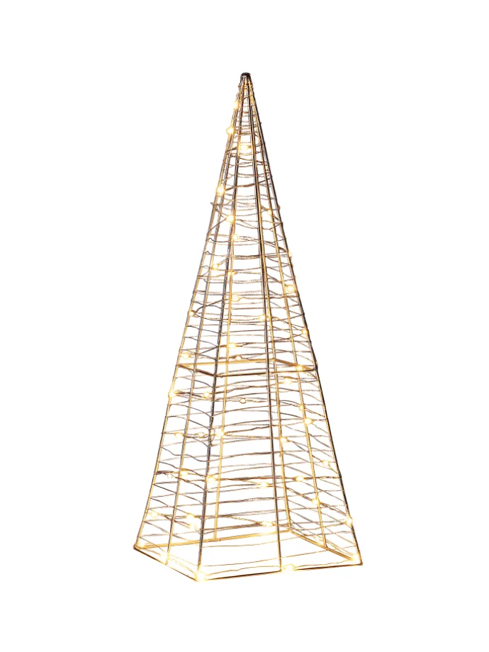 LED Deko PUKSALA in Silber - (W) 20 x (H) 60 x (L) 20 cm